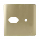 Placa p/ 1 Tomada + Furo 4x4 - Novara Dourado
